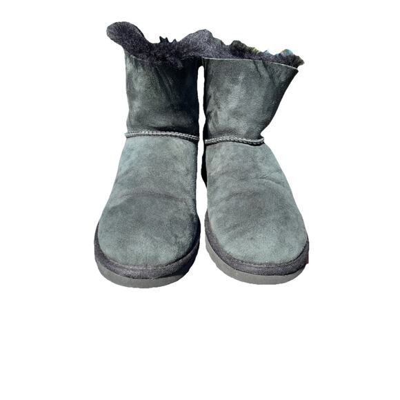 UGG Australia‎ Women's Sz 8 BAILEY BOW Black Shearling Sheepskin Ankle Boots - Picture 7 of 11